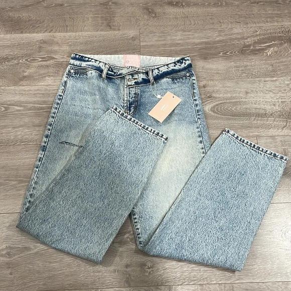 NWT Revice Mixtape / 2000’s Fold Over Waist Stone Washed Denim Jeans 29 - Picture 16 of 16